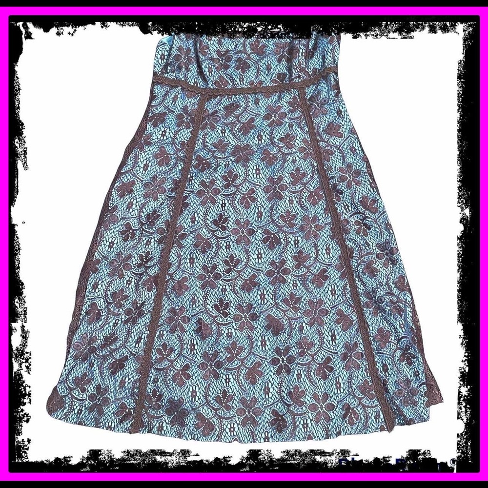 Rabbit Rabbit Rabbit Vintage Midi Satin & Lace Floral Boho Dress NWOT - Picture 8 of 16